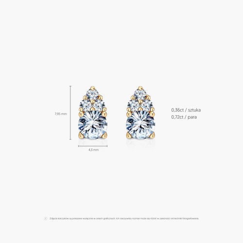 Kolczyki Fairytale: złote, diamenty laboratoryjne